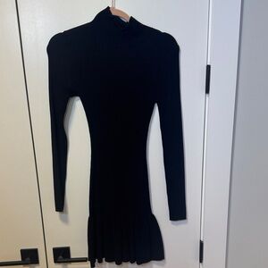 Zara Black knit fit and flare Long Sleeve Dress